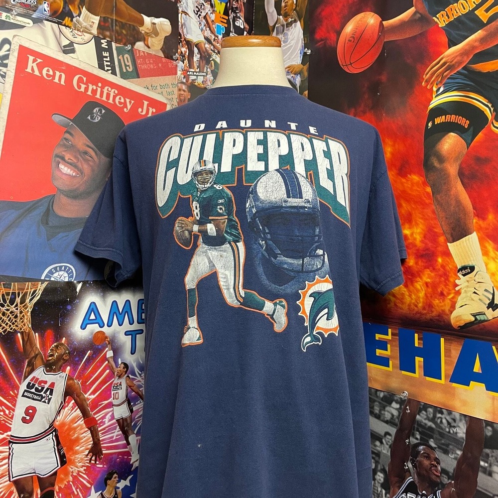 Miami Dolphins Daunte Culpepper Reebok NFL Football Player Tee Sz XL